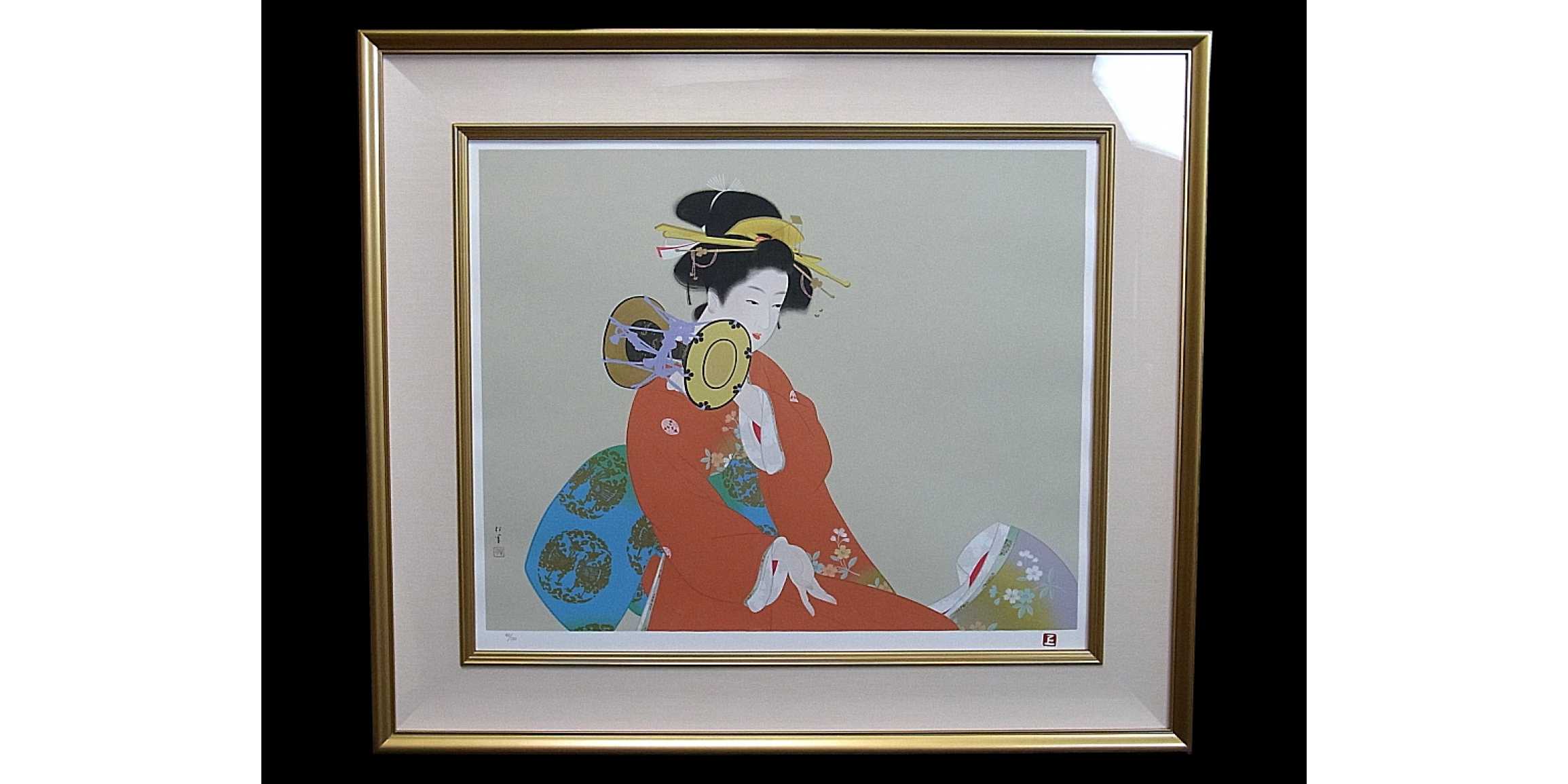 上村松園 版画 鼓の音 特装版 688×606mm - メルカリ 上村松園 版画