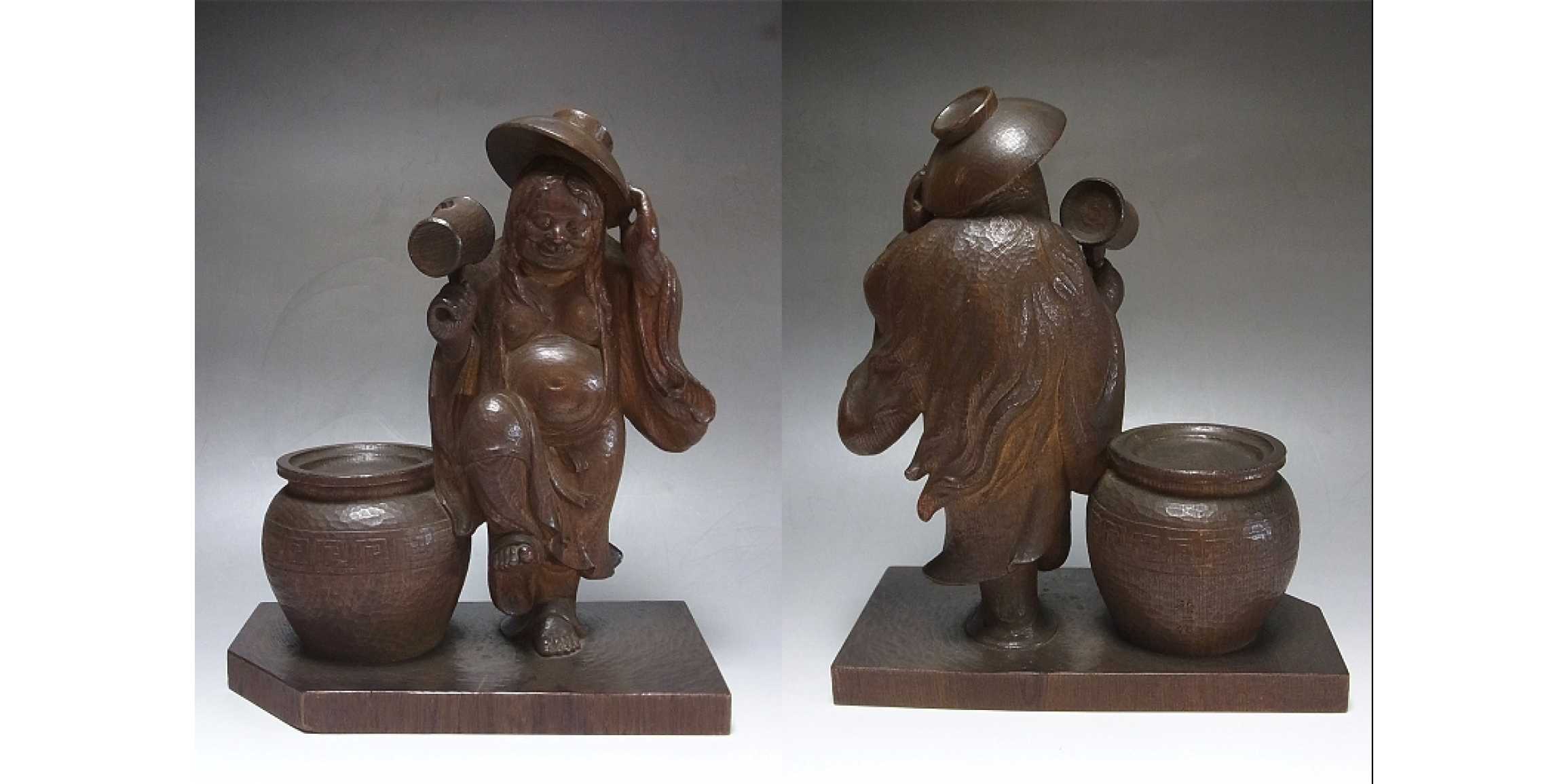津田禎二 木彫 酒仙人 30.5cm | 彫刻 | 買取品目 | 齊藤商店 〜 骨董品